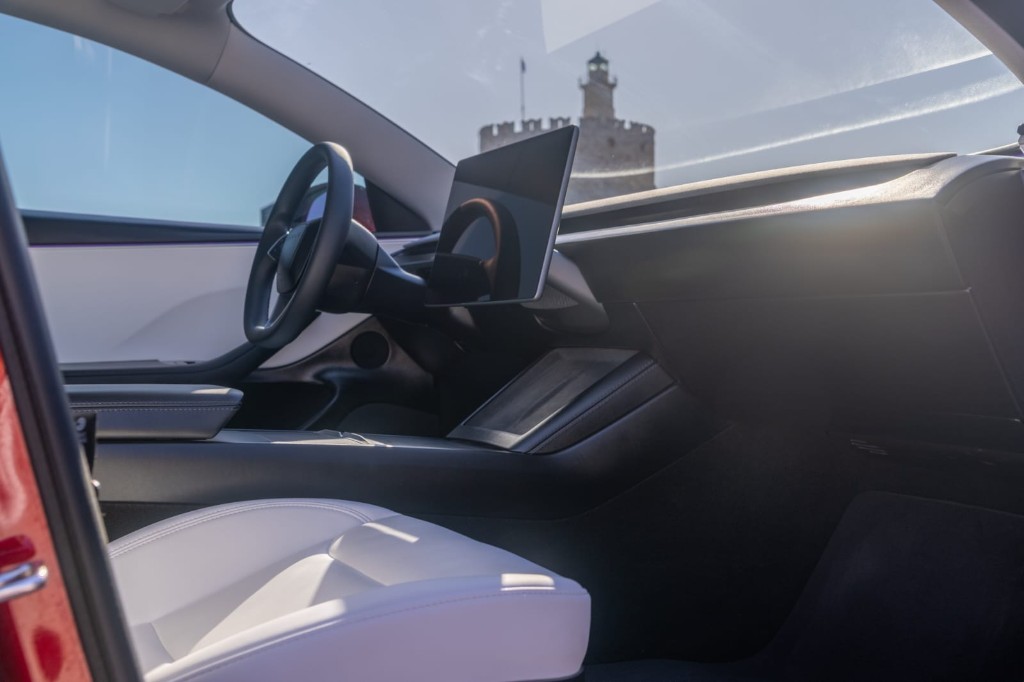 Tesla front view — modern electric transfer vehicle