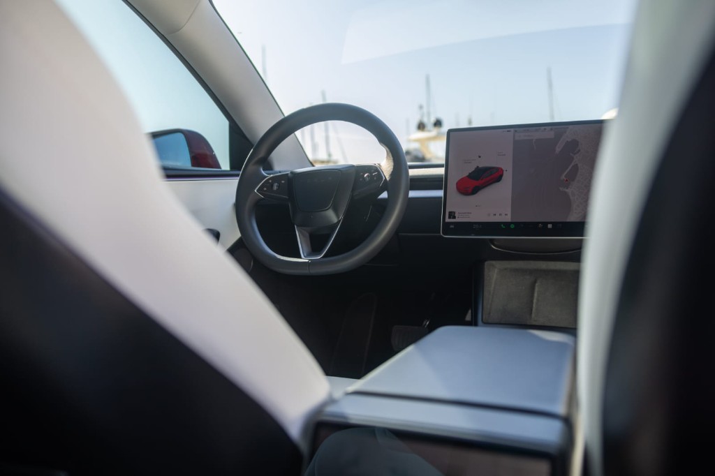 Tesla interior dashboard — premium electric vehicle cabin